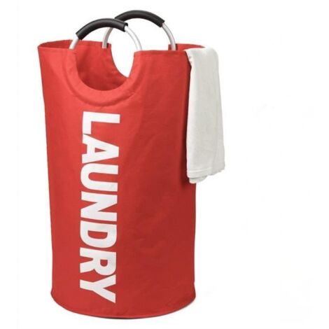 Panier de rangement pliable en toile de ramie-coton imperméable, taille L, couleur rouge.