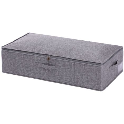 Panier de rangement pliable pour couvertures, vêtements, couettes et placard - Gris