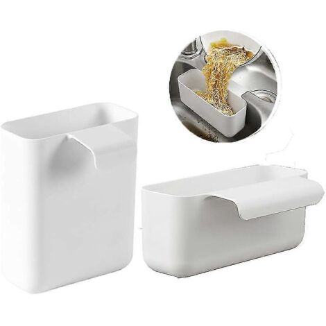 Panier de rangement pour égouttoir d'évier, lot de 2, étagère suspendue multifonctionnelle, support de rangement pour éponge et brosse.