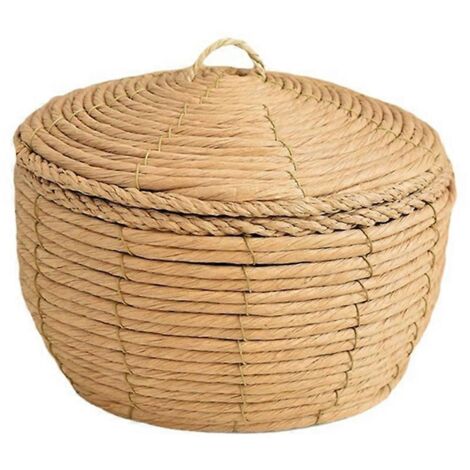 Panier de rangement pour jouets tissé à la main, panier en paille pour la maison, MAs illustré