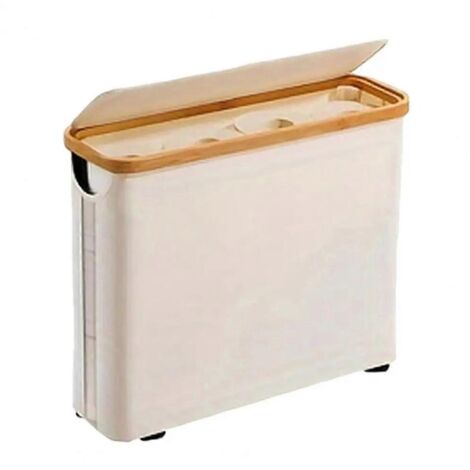 Panier de rangement pour papier toilette avec couvercle, grande capacité et respirant (voir photo).
