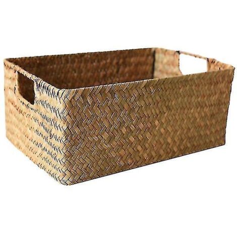 Panier de rangement rectangulaire en rotin tressé à la main, panier à fruits, thé, pain, pique-nique, rangement pour cosmétiques [livraison gratuite]