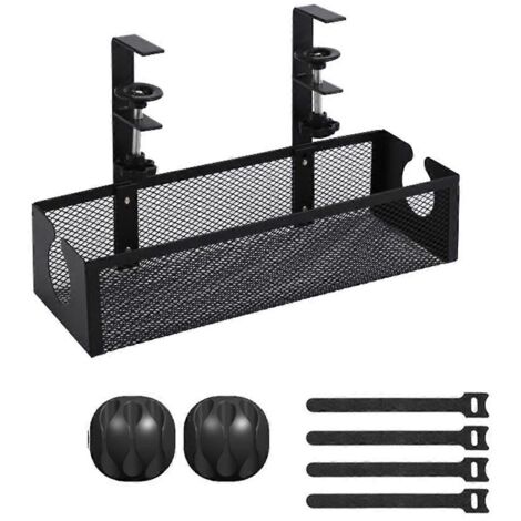 Panier de rangement sous bureau ouvrant, étagère de rangement sans perçage, grille métallique