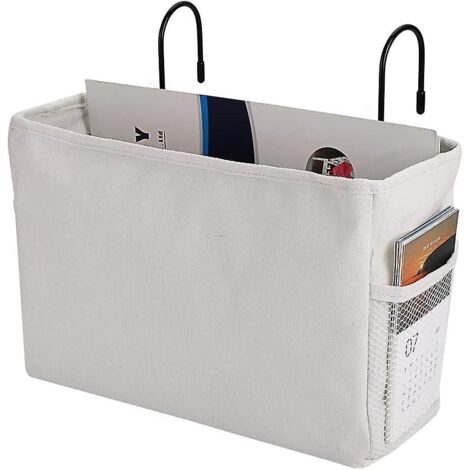 Panier de rangement suspendu blanc pour lit, bureau, maison, école ou chambre d'étudiant