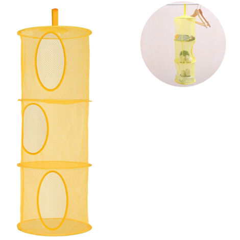 Panier de rangement suspendu en filet, organisateur de rangement pliable en filet, idéal pour les jouets, panier de séchage multifonctionnel pour soutiens-gorge