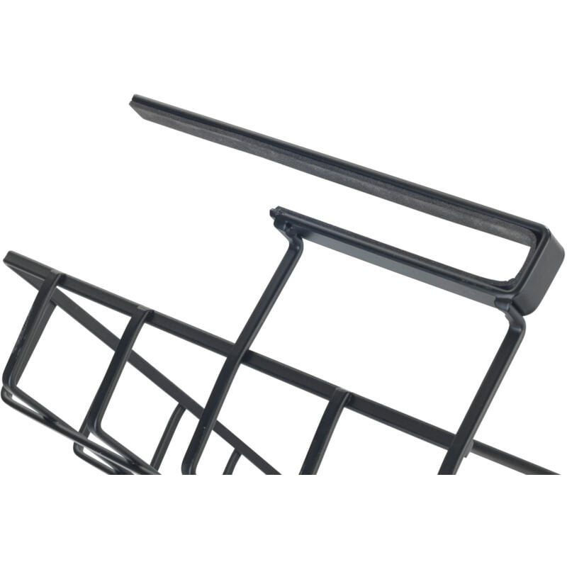Wenko - Panier de Rangement Suspendu pour Étagère Klea Aménagement intérieur des placards, Antidérapant, Métal Enduit, 34x13x25cm, Noir