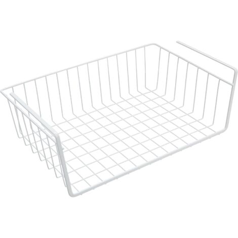 Panier de rangement suspendu sous meuble - Panier de rangement pour placard de cuisine - Blanc