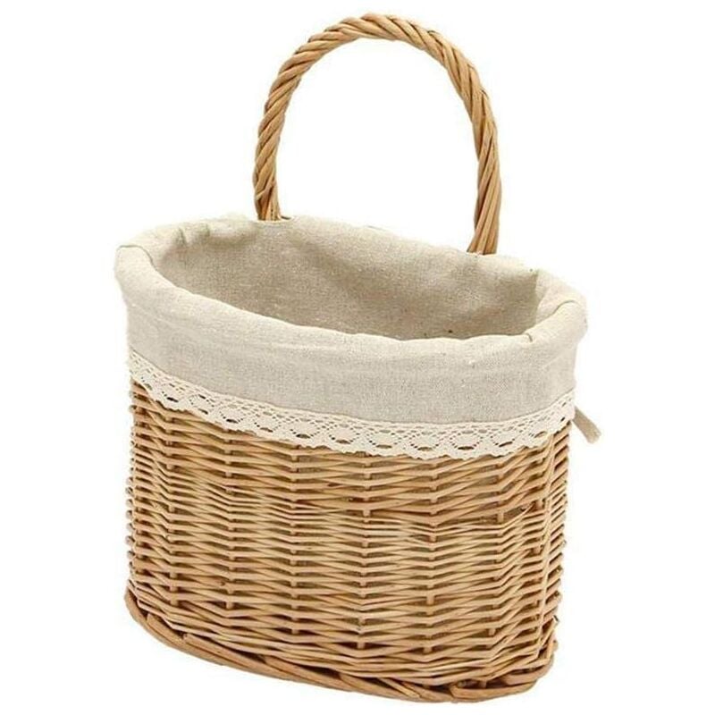 Panier de rangement tissé à la main, panier de rangement suspendu de haute qualité, panier mural en rotin adapté aux fruits