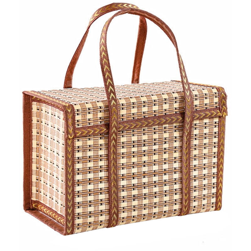 Panier de rangement tissé en osier Frcolor, panier à fleurs, poignée en œuf, panier en rotin, cadeau de pique-nique, panier à pain décoratif pour