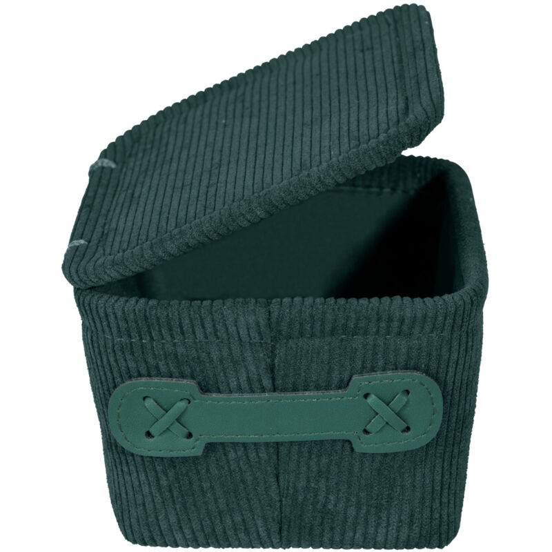 Wenko - Corbeille salle de bain Anela, avec couvercle, Vert Foncé