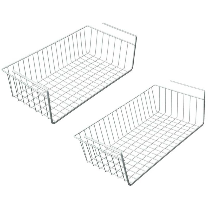 Rapanda - Panier de tiroir de 40 cm, organisateur de rangement sous armoire (2 pièces, blanc)