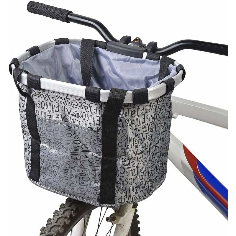 Fei Yu - Panier de Vélo Avant Pliant, Amovible Vélo Guidon Panier, Cycle Avant Toile Panier Transporteur Sac Pet Carrier en Alliage d'Aluminium,