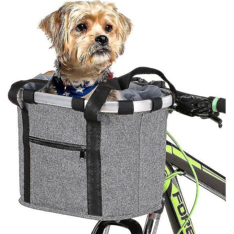 Panier de vélo pliable pour petits chats et chiens, sac de transport pour guidon, panier pour animaux de compagnie, 7 couleurs, 34 x 28 x 25 cm