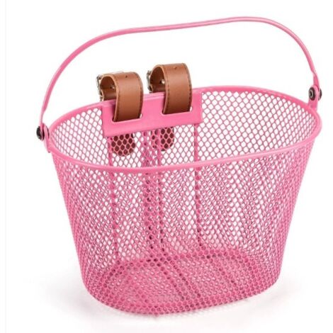 Panier de vélo rose en métal, panier avant de vélo, panier de vélo pour enfant, panier à main, accessoire de cyclisme.