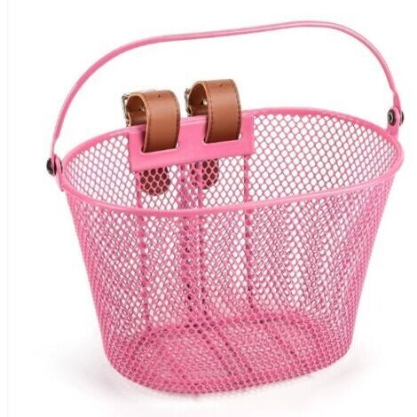 Panier de vélo rose en métal, panier avant de vélo, panier de vélo pour enfant, panier à main, accessoire de cyclisme.