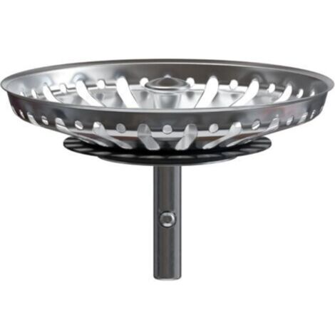 Panier de vidange d'évier de cuisine 84 mm - Crépine universelle en acier inoxydable, bouchon de panier escamotable, loquet 32 ​​mm - Compatible lave-vaisselle, anti-obstruction, anti-débordeme