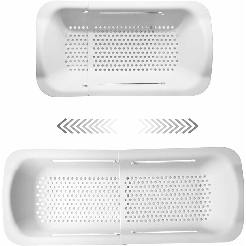 Panier de Vidange pour Cuisine, Support De Vidange D'évier en Plastique Rétractable, Panier De Vidange Évier De Ménage pour Stockage et Lavage des