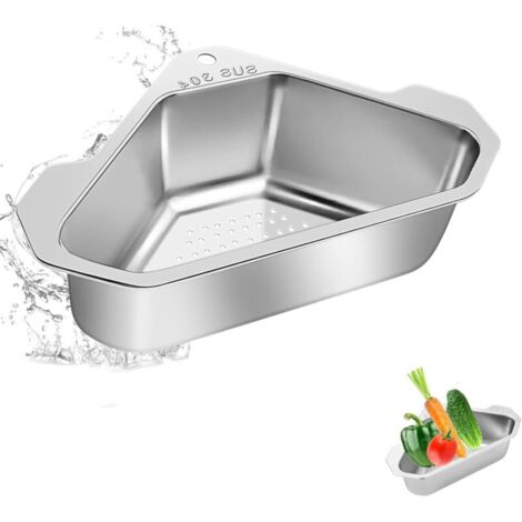 Panier de vidange triangulaire pour évier avec ventouse, idéal pour filtrer déchets et laver fruits