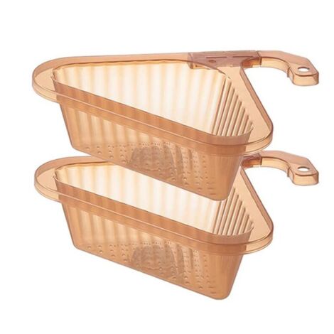 Panier de vidange triangulaire réglable pour évier de cuisine, 2 pièces, transparent, couleur. Photo disponible.