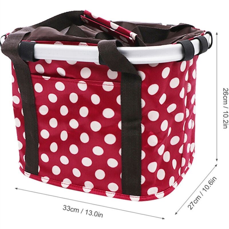 GTA - Panier de vélo pliable, panier de guidon de vélo amovible, porte-panier en toile avant de vélo, chariot pour animaux de compagnie facile à