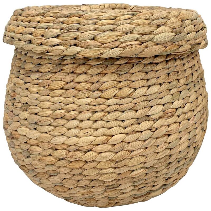 Panier Décoratif de Rangement Arona, Jacinthe d'Eau, Marron, 30x30x26,5 cm