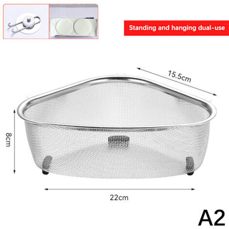 Panier d'égouttage en acier inoxydable, étagère de cuisine triangulaire A2