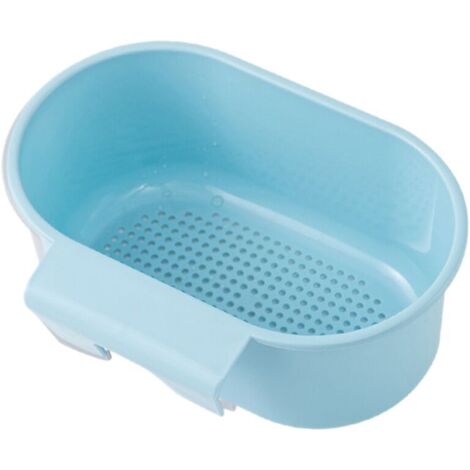 Panier d'égouttage suspendu pour évier, accessoire de rangement multifonctionnel pour filtres de cuisine - Bleu