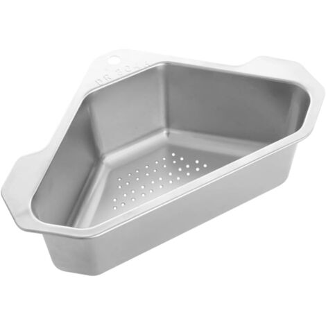 Panier d'égouttage triangulaire en acier inoxydable pour évier, étagère de rangement, rangement gain de place