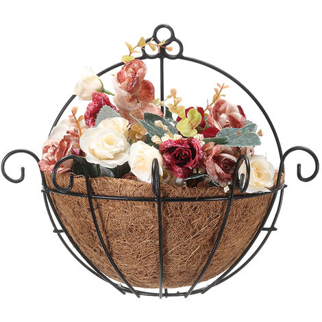 Panier demi-rond suspendu en forme de coquille de noix de coco, 25x28cm, Pot de fleurs, Art pour la maison, jardin, fleurs