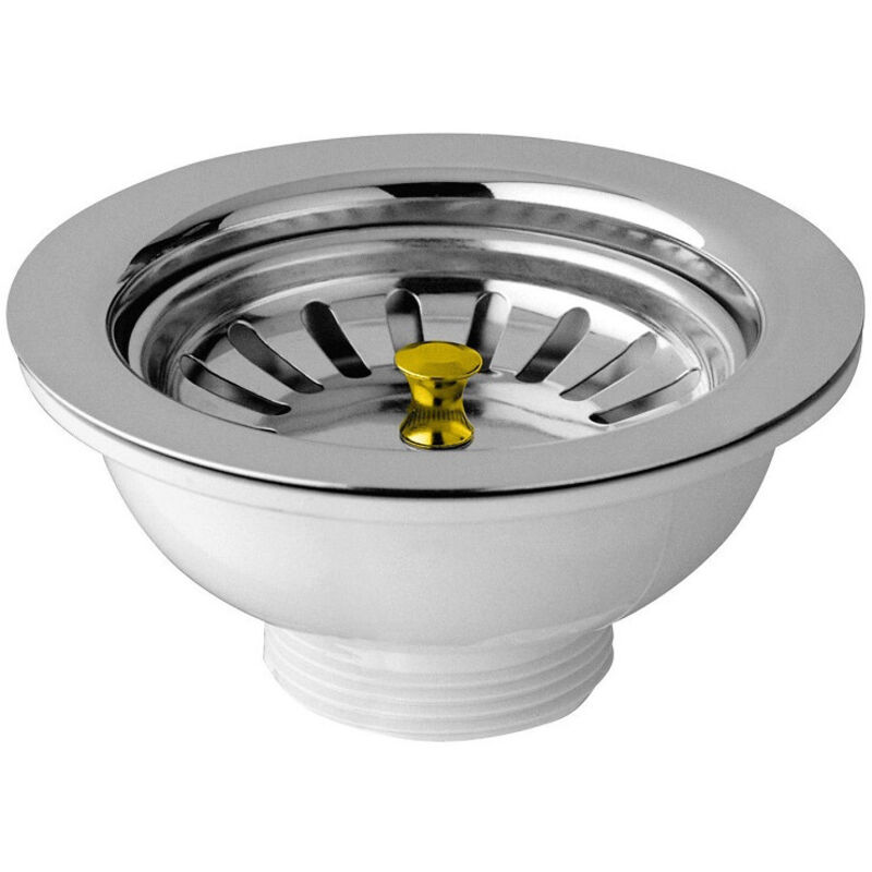 Piletta Basket Per Lavello Cucina Foro Mm 90 Scarico 1.1/2" Con Tappo A Cestello