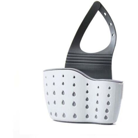 Panier d'évier - Panier à ventouse pour évier - Égouttoir de cuisine - Support de rangement pour évier - Panier d'égouttage - Panier d'égouttage avec mécanisme à poussoir - Panier filtre à légumes pou