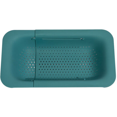 Panier d'évier rétractable en plastique, égouttoir d'évier, passoire coulissante pour fruits et légumes, couleur verte