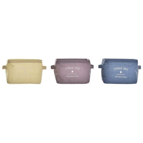 Panier DKD Home Decor Toile Moderne (20 x 16 x 15 cm) (3 Unités)