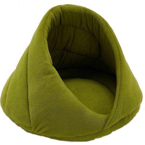 Panier douillet pour chat et chien, avec sac de couchage en peluche, nid semi-fermé et panier chaud pour animaux de compagnie.