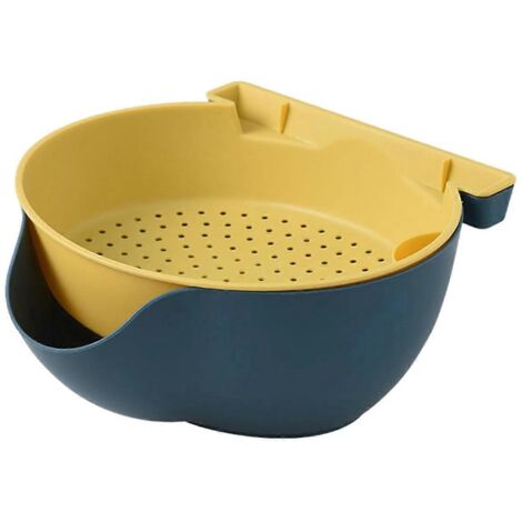 Panier égouttoir bleu pour évier à fruits et légumes