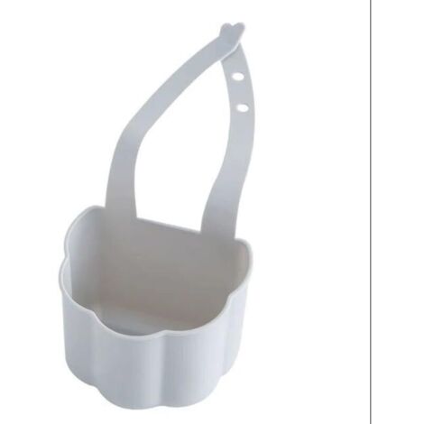 Panier égouttoir d'évier Évier de cuisine vidange savon porte-éponge salle de bain panier de rangement sac support de robinet évier réglable (Gris)