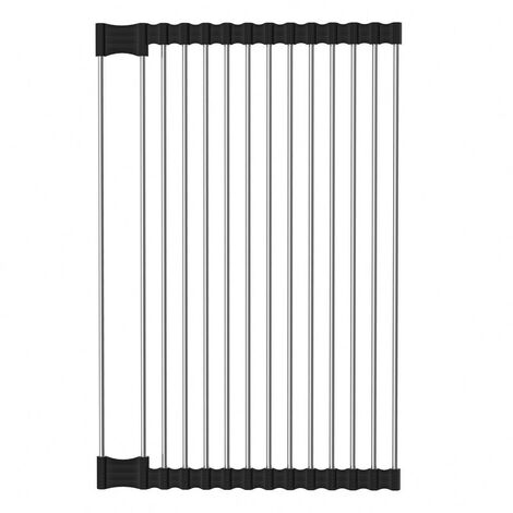 Panier égouttoir d'évier pliable en acier inoxydable – 43,5 x 28,5 cm – Résistant à la chaleur jusqu'à 232 °C – Pour sécher fruits et légumes