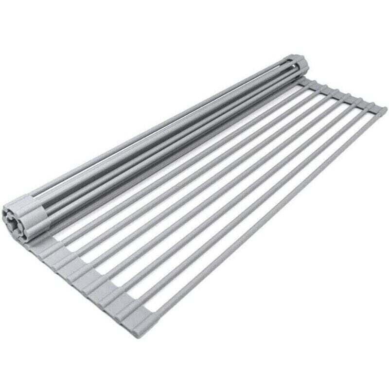 Panier égouttoir d'évier，Égouttoir pour évier de C, XU,uisine Support Enroulable Étagère, XU,Lave-Vaisselle résistant à Chaleur Facile Ranger 19