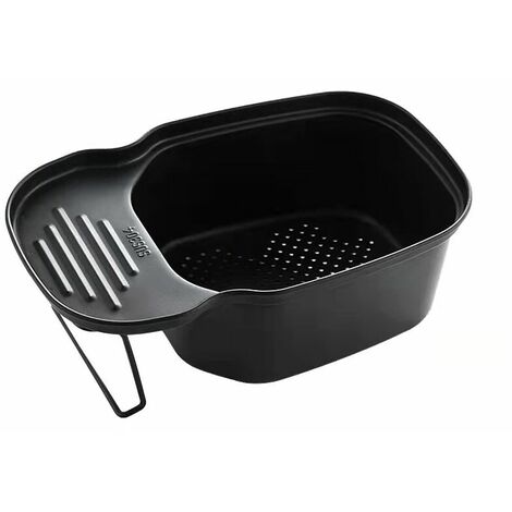 Panier égouttoir pour évier de cuisine 1 pièce, panier de rangement pour évier en acier inoxydable, panier alimentaire, passoire rectangulaire polyvalente (noir)
