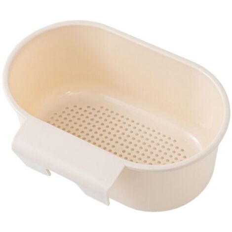 Panier égouttoir suspendu pour évier, accessoire multifonctionnel de rangement et d'organisation pour filtres de cuisine - Beige