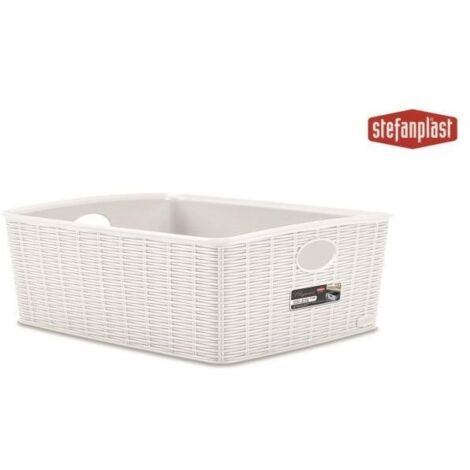 PANIER ELEGANCE L HAUT 36X29X13 CM BLANC