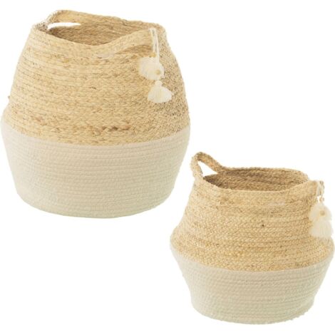 Panier élégance naturelle en feuilles de maïs - Naturel blanc cassé en feuilles de maïs