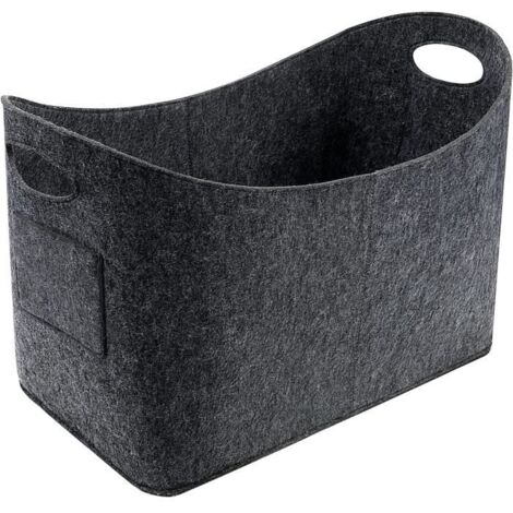 Panier en Feutre - Pliable - Grand Capacité - 53 x 30 x 40 cm - Rangement Bûches Cheminée