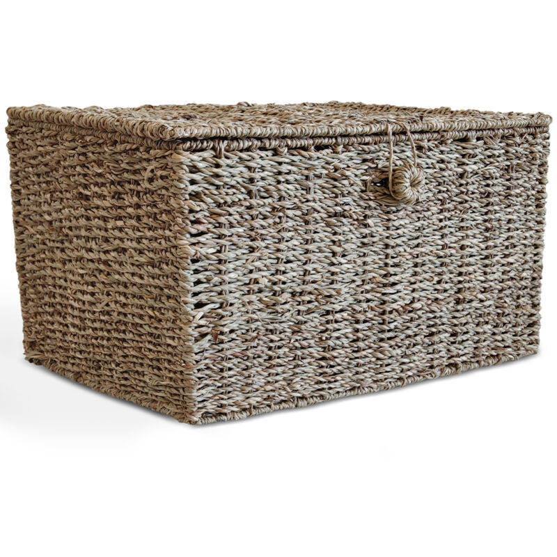 Privatefloor - Panier en Fibre Naturelle avec Couvercle - 40x30CM - Baulera Marron Privatefloor - Panier en Fibre Naturelle avec Couvercle - 40x30CM - Baulera Marron