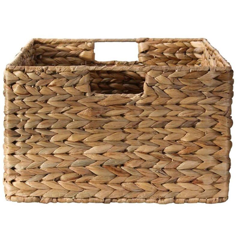 Panier en jacinthe d'eau armature métal - hauteur 20 cm - Calicosy