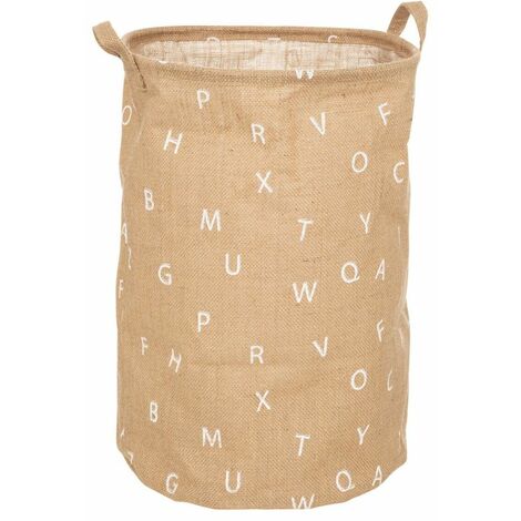 Panier en Jute pour Enfant Alphabet 49cm Beige