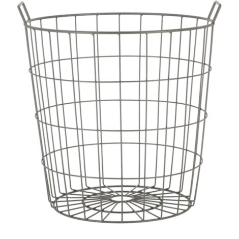 Panier en métal avec poignées - Argenté - 39 L - Livraison gratuite