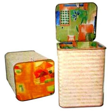 Panier en osier avec coussin 35x35 H.53 20212