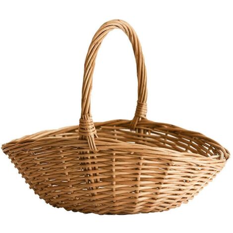 Panier en osier avec poignée, grand panier à provisions en osier