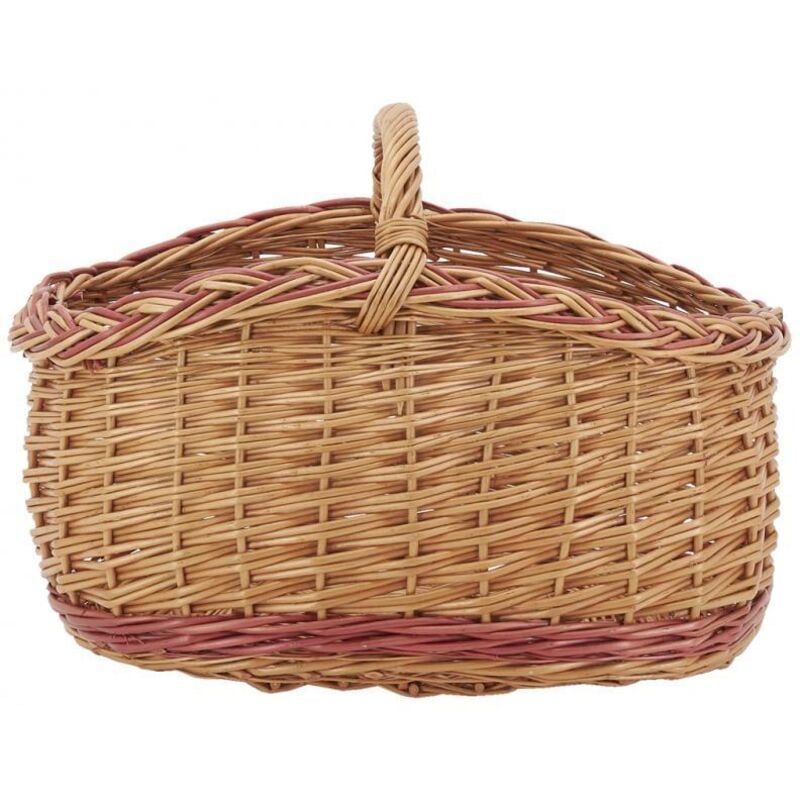 Panier en osier buff et marron